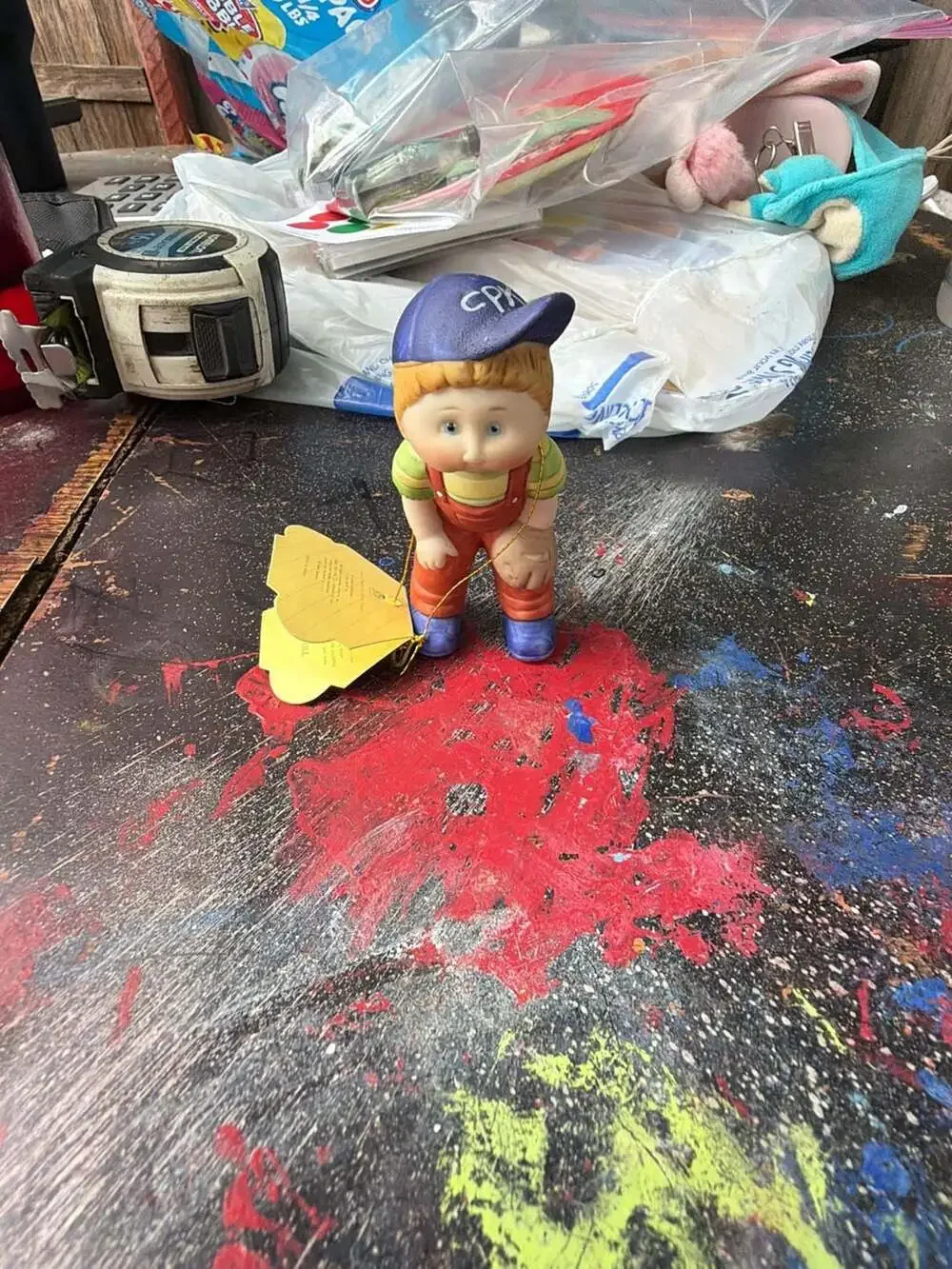 VINTAGE 1984 CABBAGE PATCH KIDS PORCELAIN FIGURINE BASEBALL BOY CATCHERS MITT